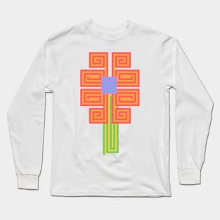 Spiral Pixel Flower Long Sleeve T-Shirt